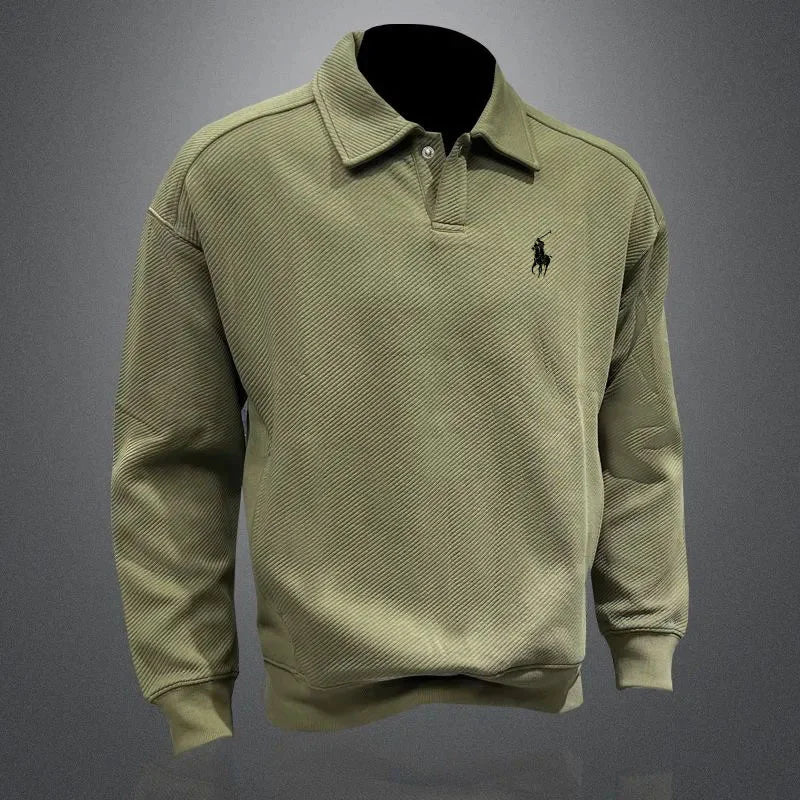 Heritage Knit Polo Sweatshirt